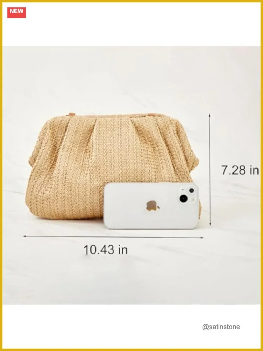 Elegant Woven Straw Clutch Purse for Women | Beach Summer Crossbody Handbag